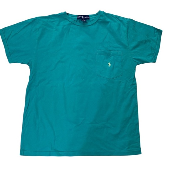 Ralph Lauren  Aqua Short Sleeve Tee with pocket size L, 100% Cotton - Picture 1 of 3